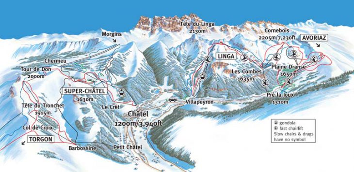 Chatel Piste Map
